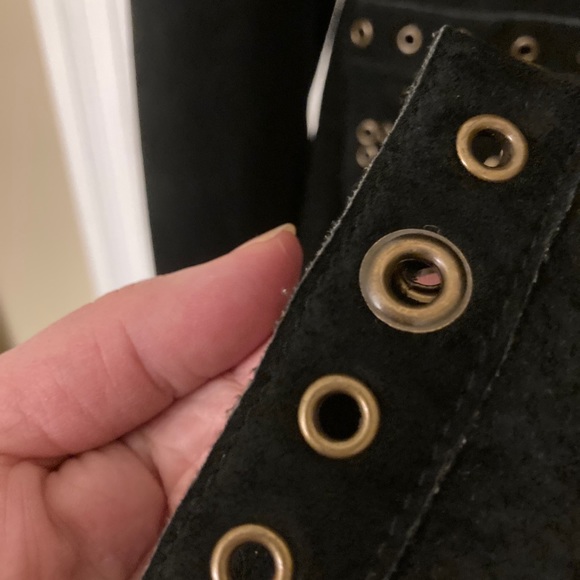 Black Suede Jacket with coordinating Skirt - Picture 5 of 7